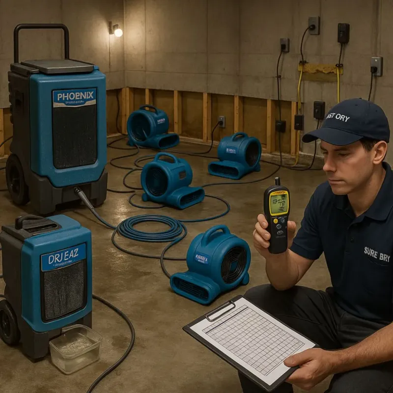 Structural Drying and Dehumidification process in Beeville, TX